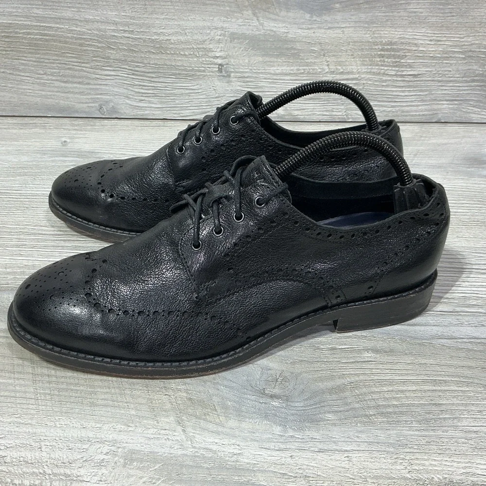 Cole Haan Grand 360 Feathercraft Wingtip Oxford Shoes Black C32144 Mens Size 8.5